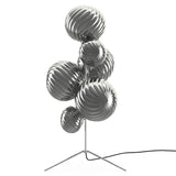 Whirl Floor Chandelier: Silver + Silver