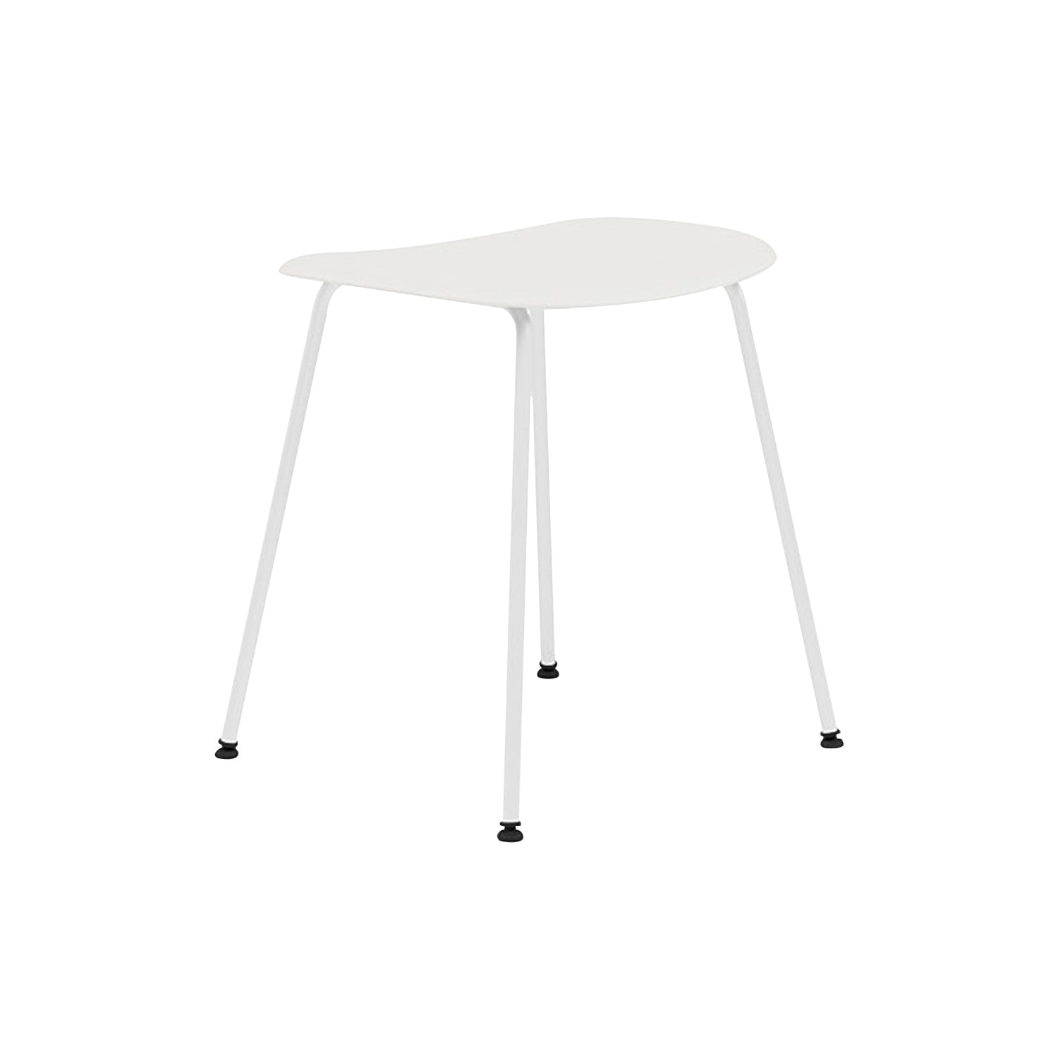 Fiber Stool: Tube Base: White + Natural White