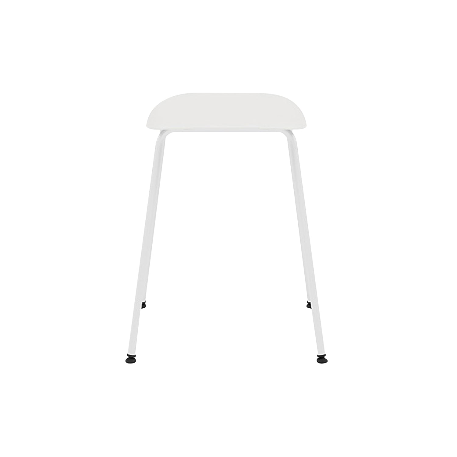 Fiber Stool: Tube Base: White + Natural White