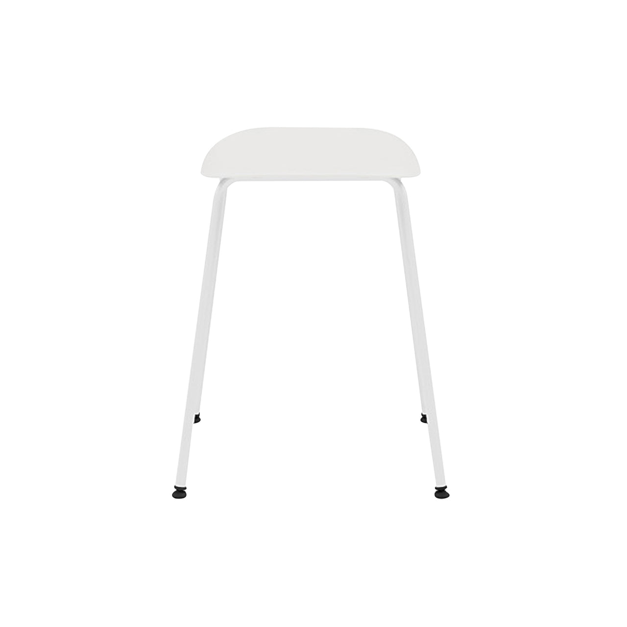 Fiber Stool: Tube Base: White + Natural White