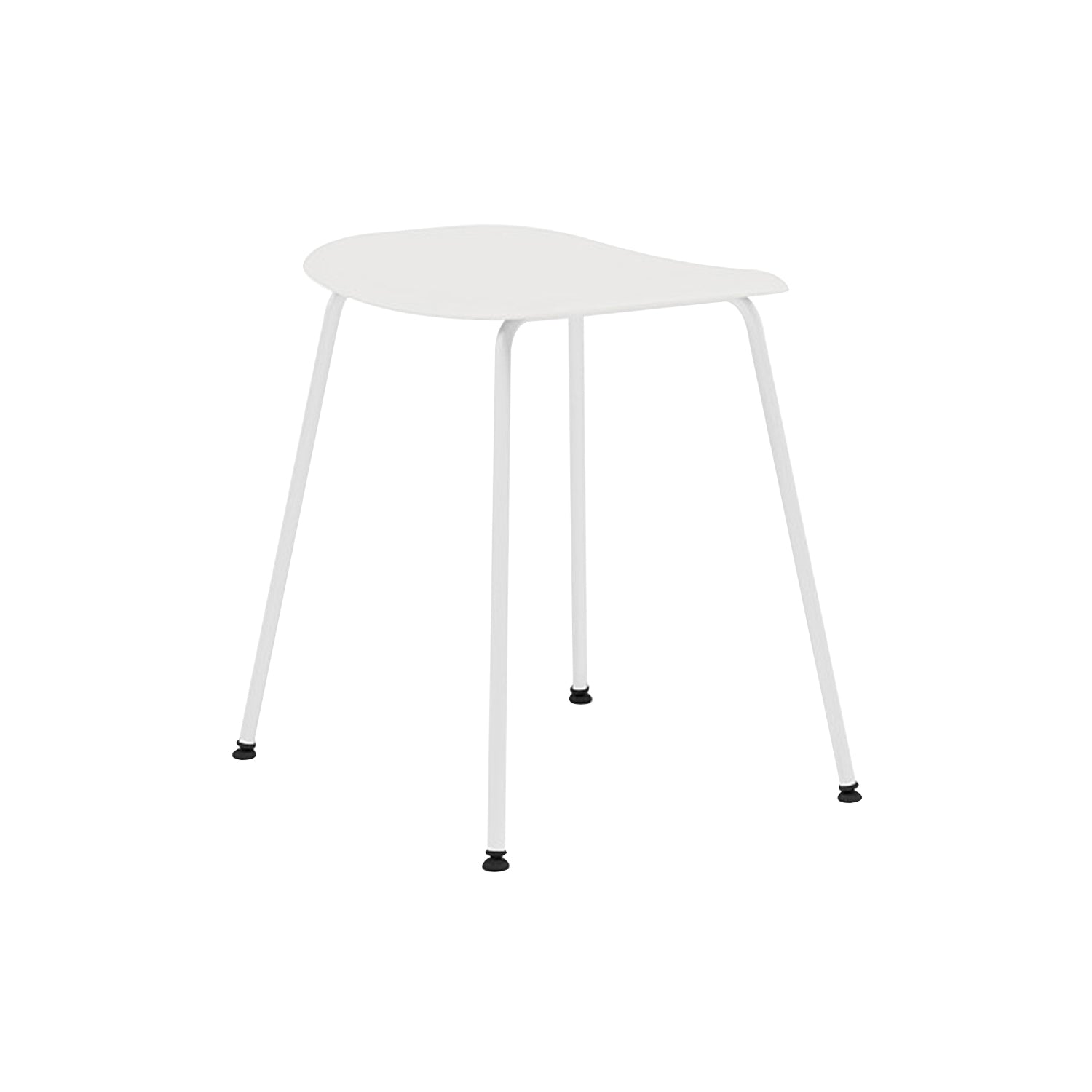 Fiber Stool: Tube Base: White + Natural White