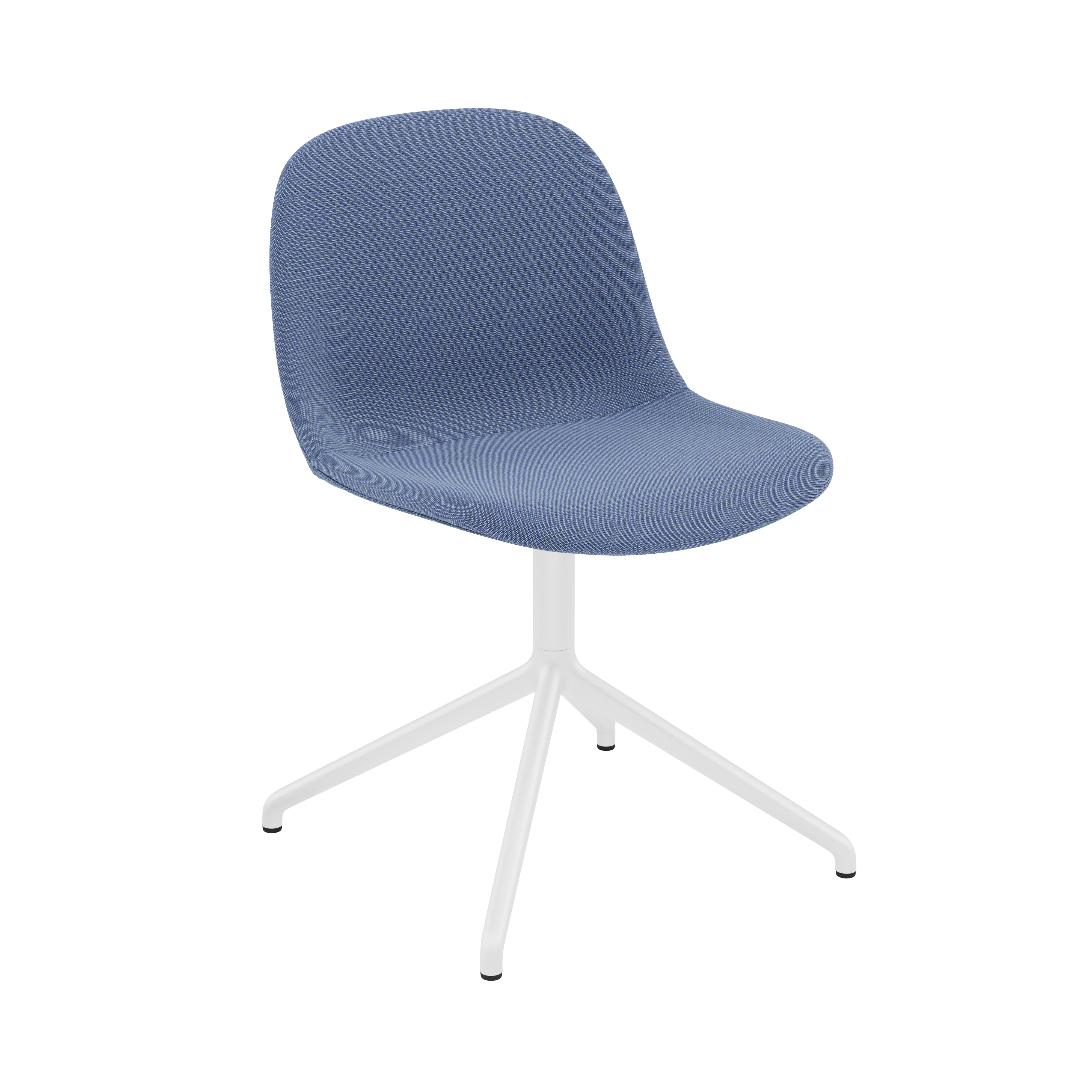 Fiber Side Chair: Swivel Base + Recycled Shell + Upholstered + White