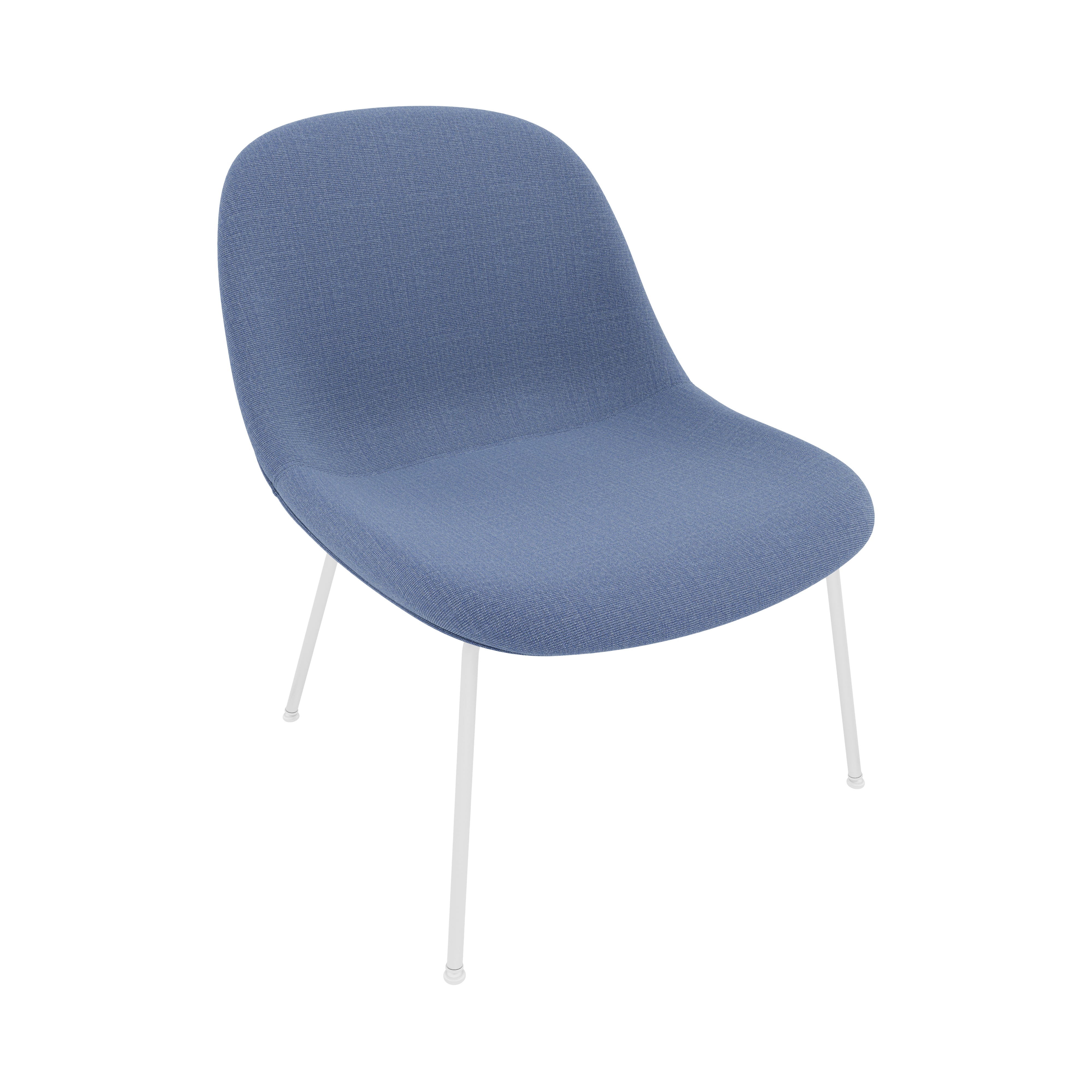 Fiber Lounge Chair: Tube Base + Upholstered + White