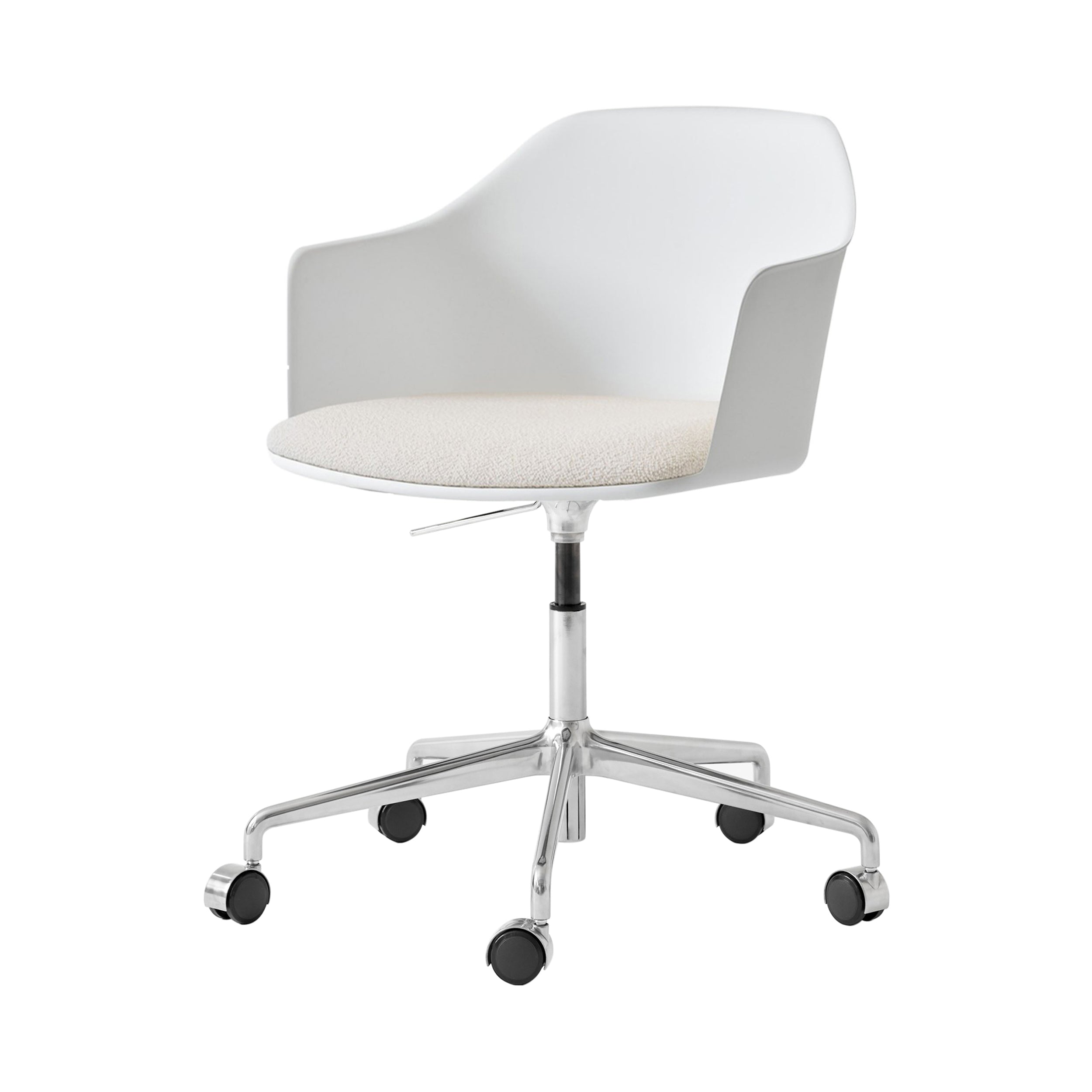 Rely Chair HW54: Polished Aluminum + White