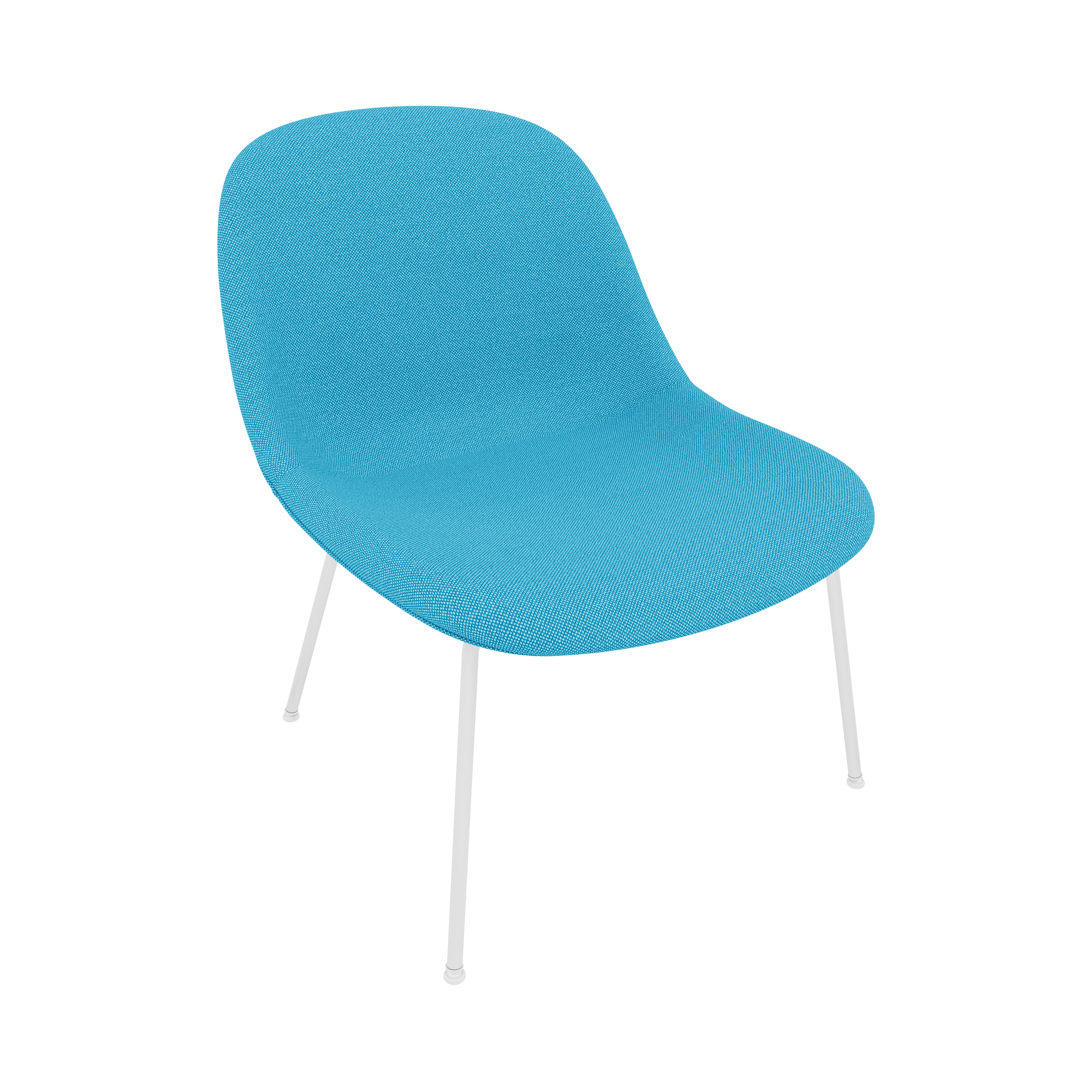 Fiber Lounge Chair: Tube Base + Upholstered + White