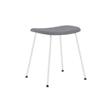 Fiber Stool: Tube Base + Upholstered + White