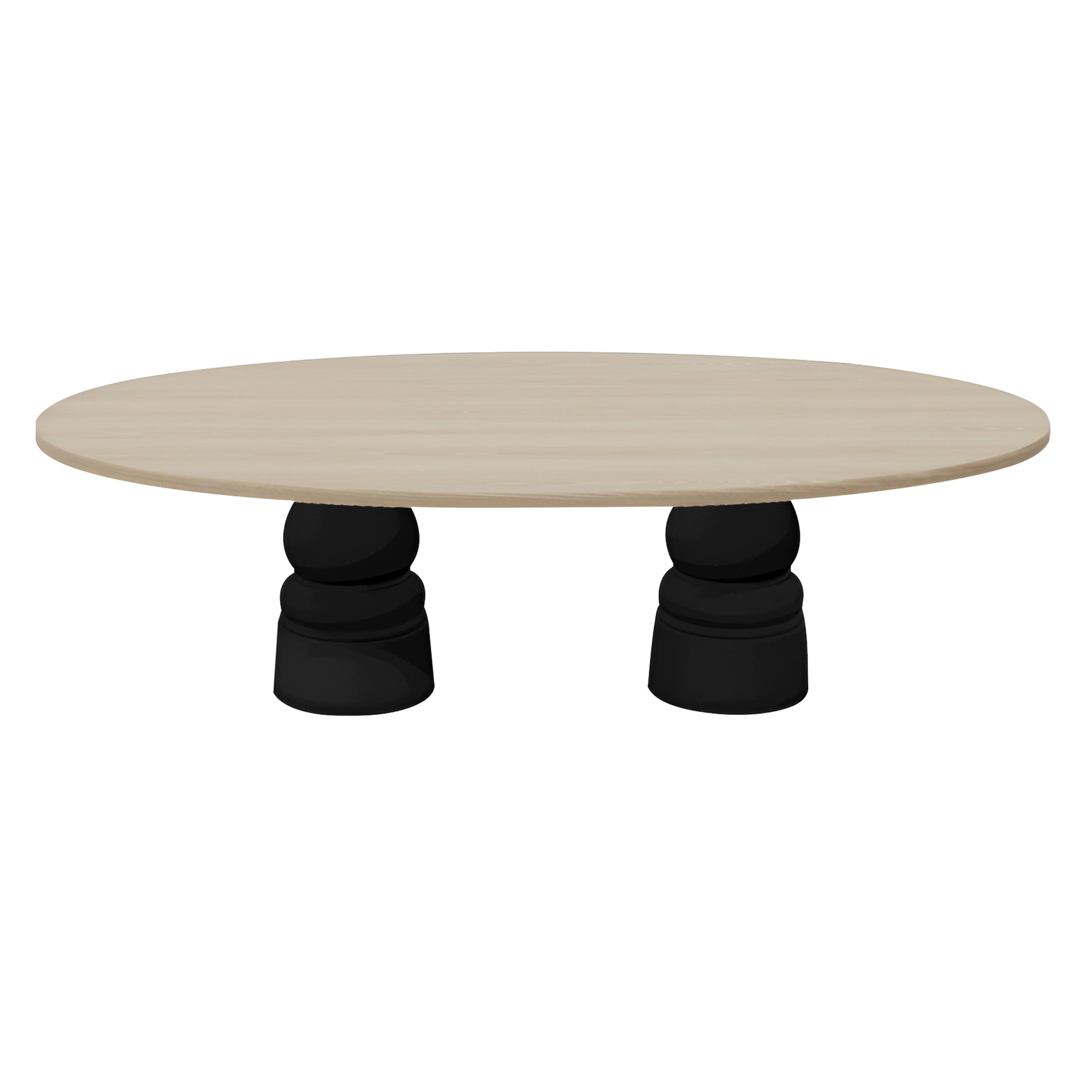Container Oval Table: Large + New Antiques + White Wash Stained + Black