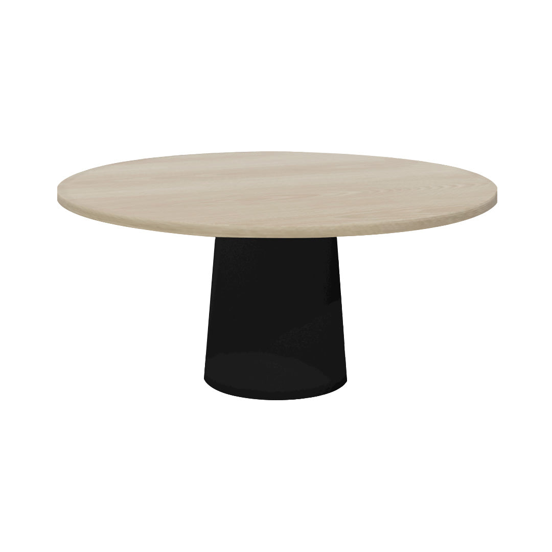 Container Round Table: Extra Large + White Wash Stained + Black