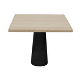 Container Square Table: Large + White Wash Stained + Black