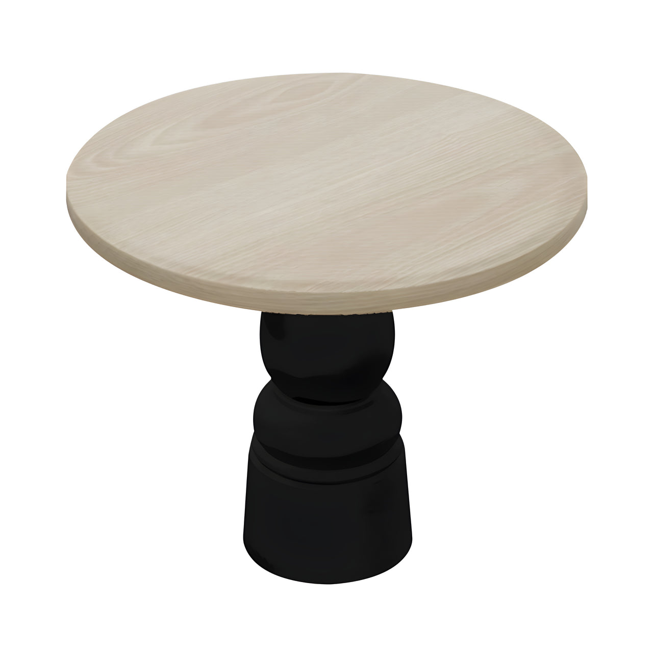 Container Round Table: Small + New Antiques + White Wash Stained + Black