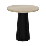 Container Round Table: Extra Small + Bodhi Cover + White Wash Stained + Black