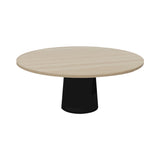 Container Round Table: XXL + Cable Feed + White Wash Stained + Black