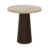 Container Round Table: Extra Small + Bodhi Cover + White Wash Stained + Cinnamon