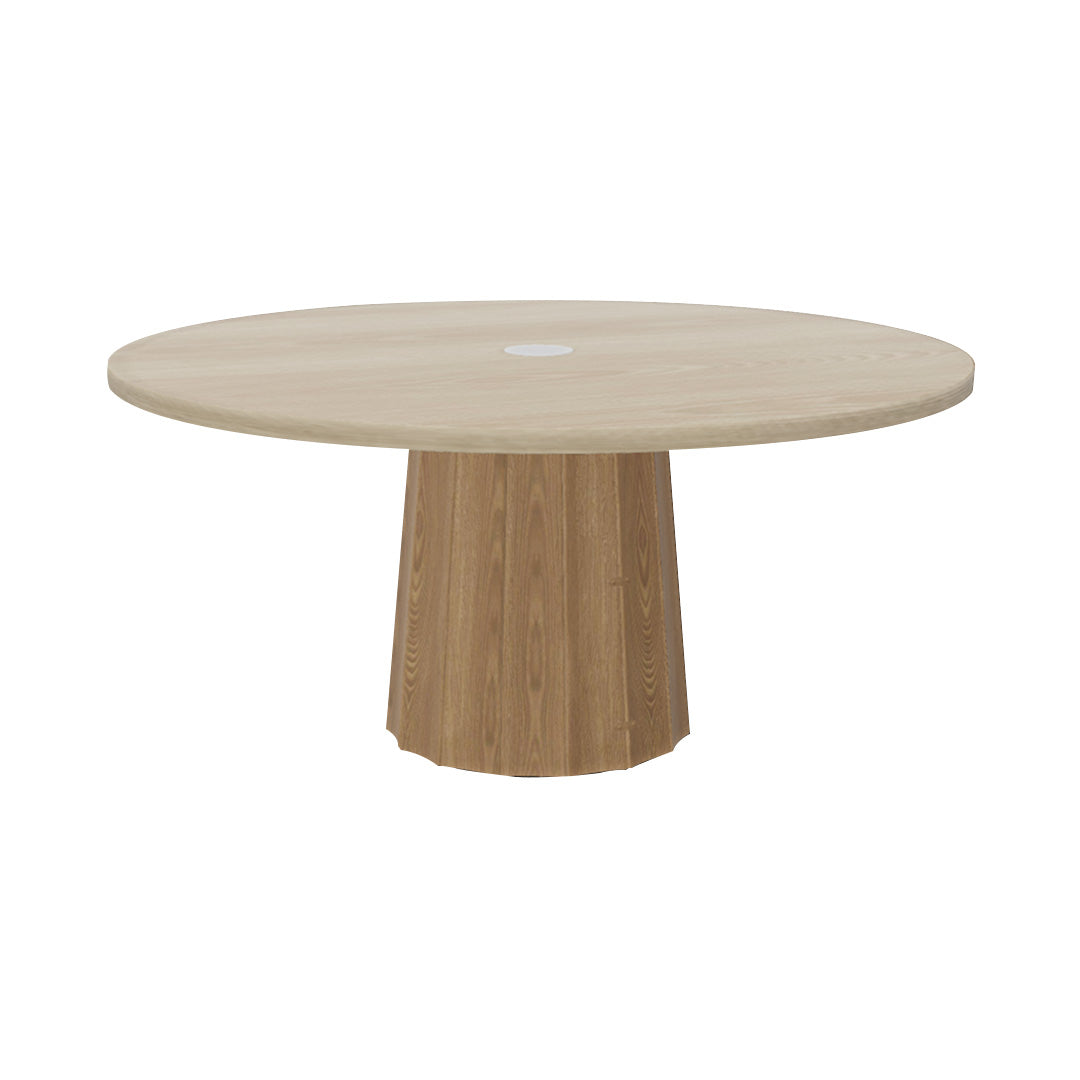 Container Round Table: Extra Large + Bodhi Cover + White Wash Stained with Hole + Natural Oil