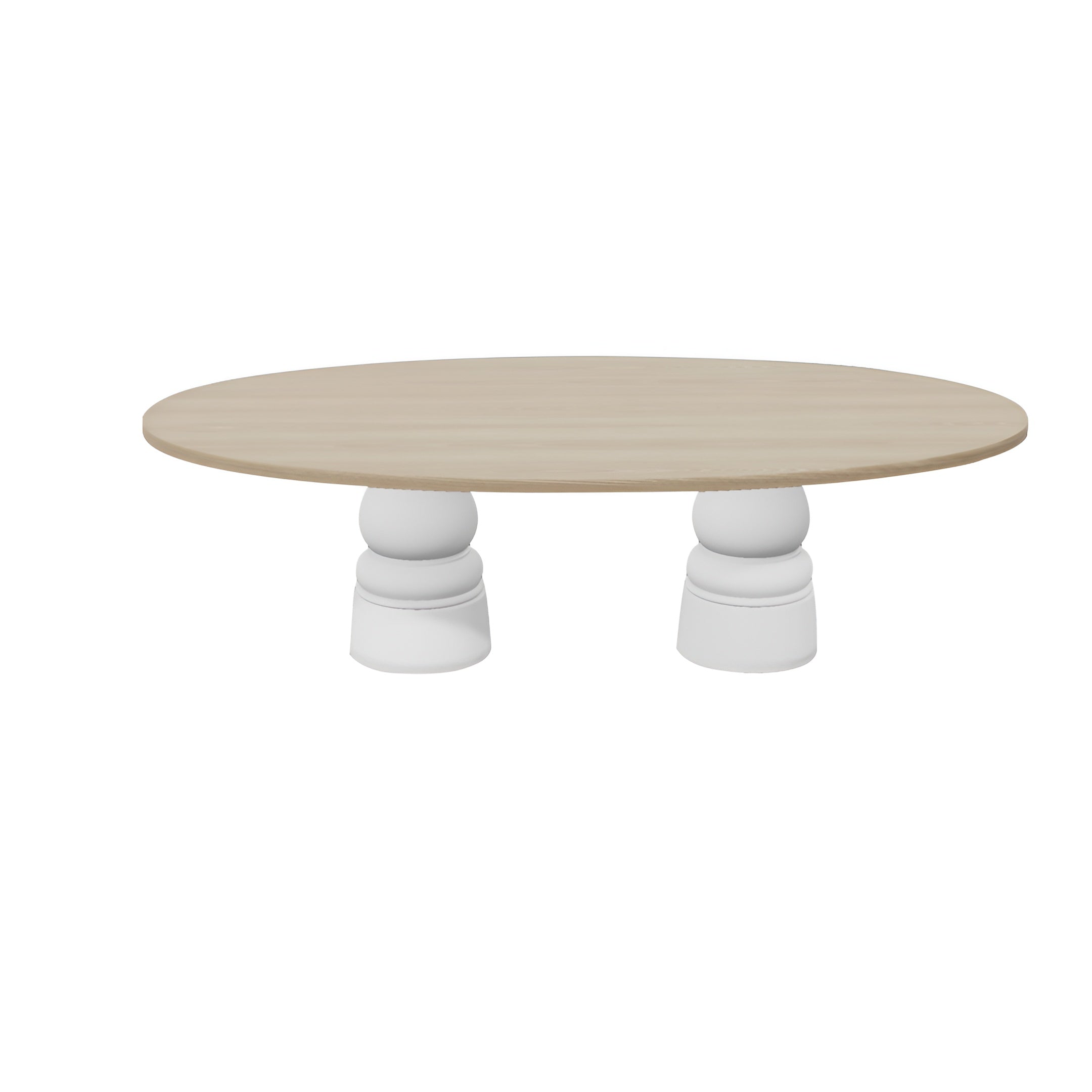 Container Oval Table: Large + New Antiques + White Wash Stained + White