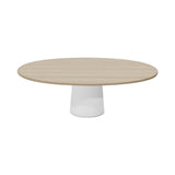 Container Oval Table: Small + White Wash Stained + White