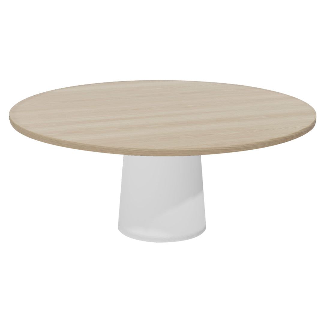 Container Round Table: XXL + White Wash Stained + White