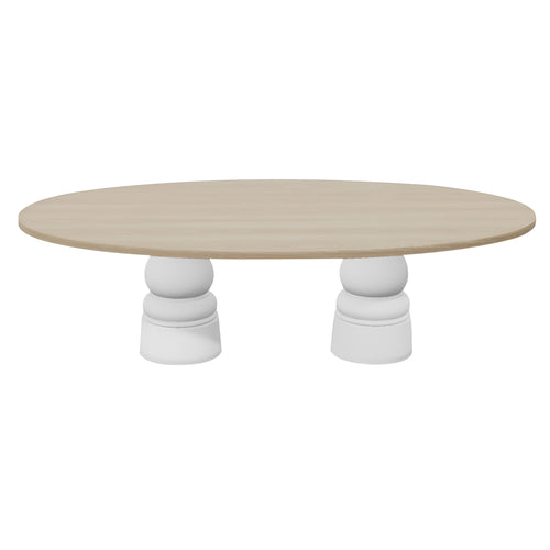Container Oval Table: Large + New Antiques + White Wash Stained + White