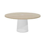 Container Round Table: Extra Large + White Wash Stained with Hole + White