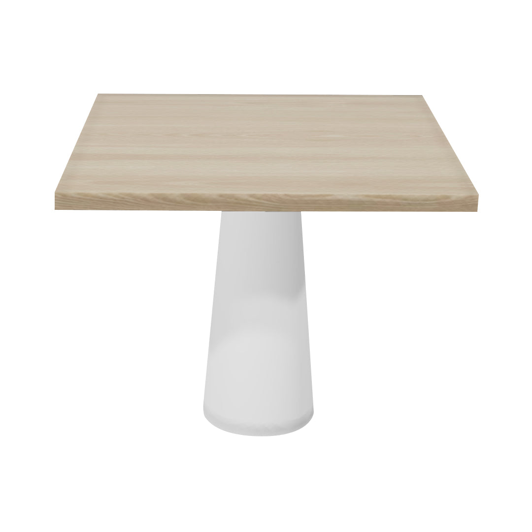 Container Square Table: Large + White Wash Stained + White