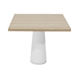 Container Square Table: Large + White Wash Stained + White