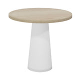 Container Round Table: Extra Small + White Wash Stained + White