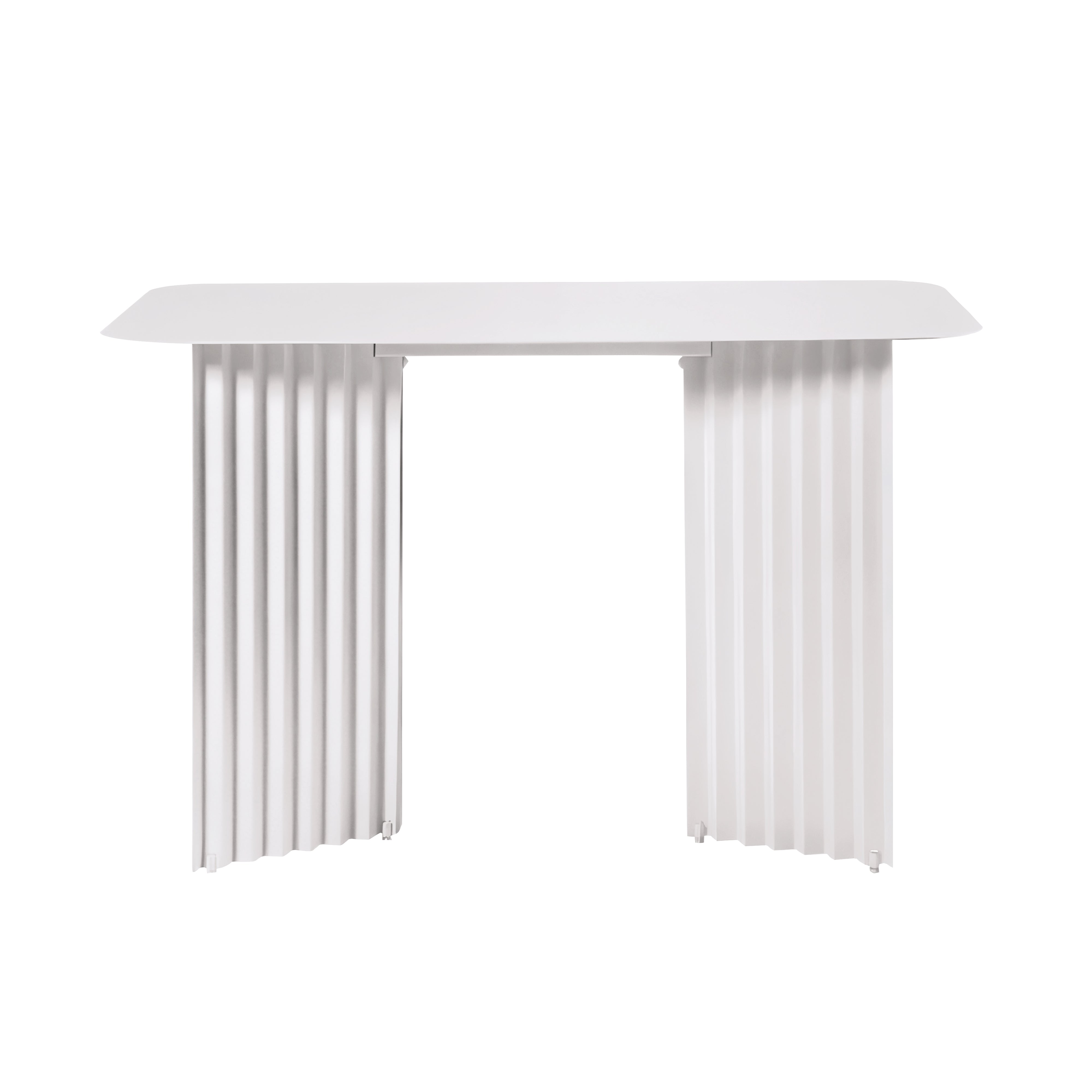 Plec Desk: Steel + Traffic White