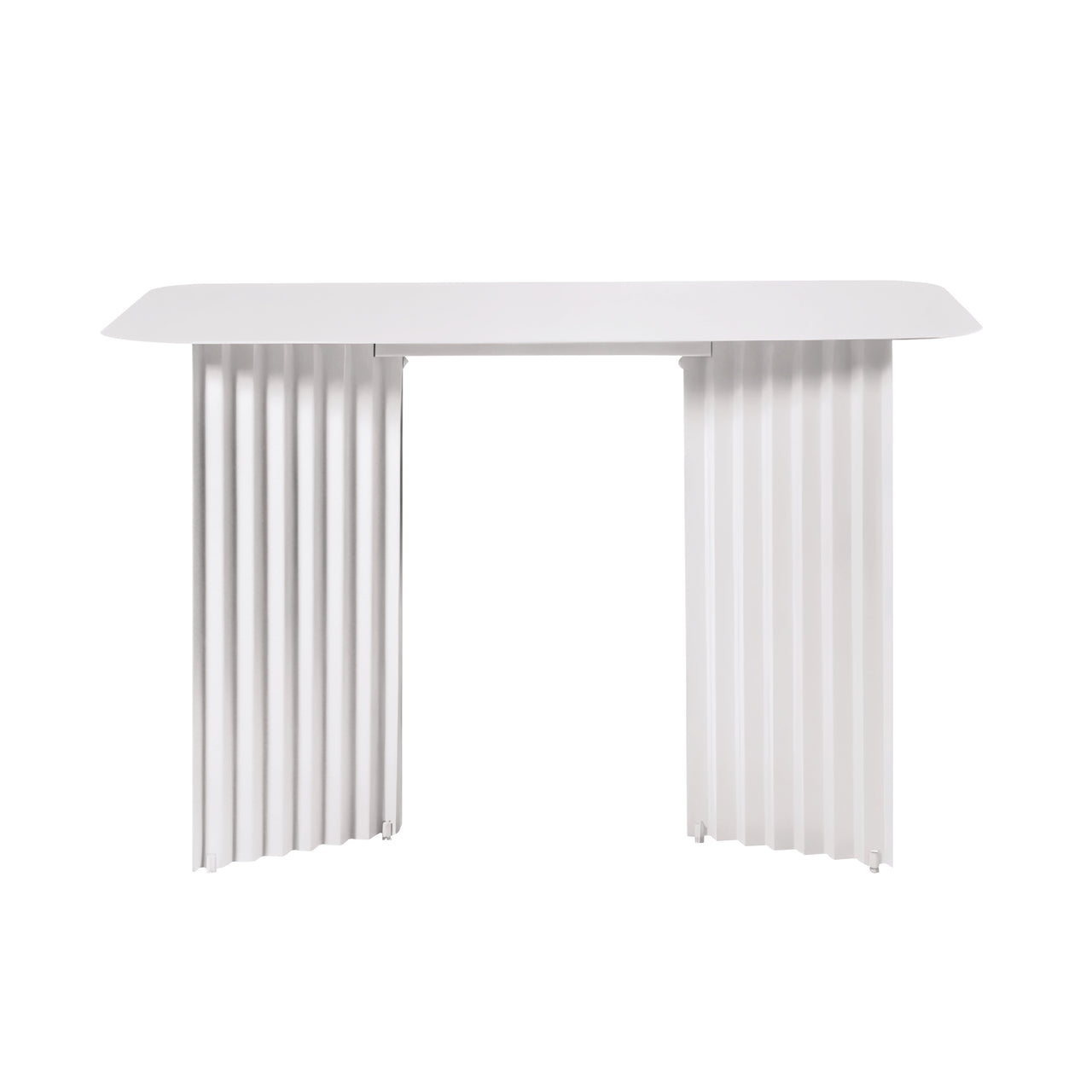 Plec Desk: Steel + Traffic White