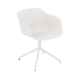 Fiber Armchair: Swivel Base with Return + Recycled Shell + White