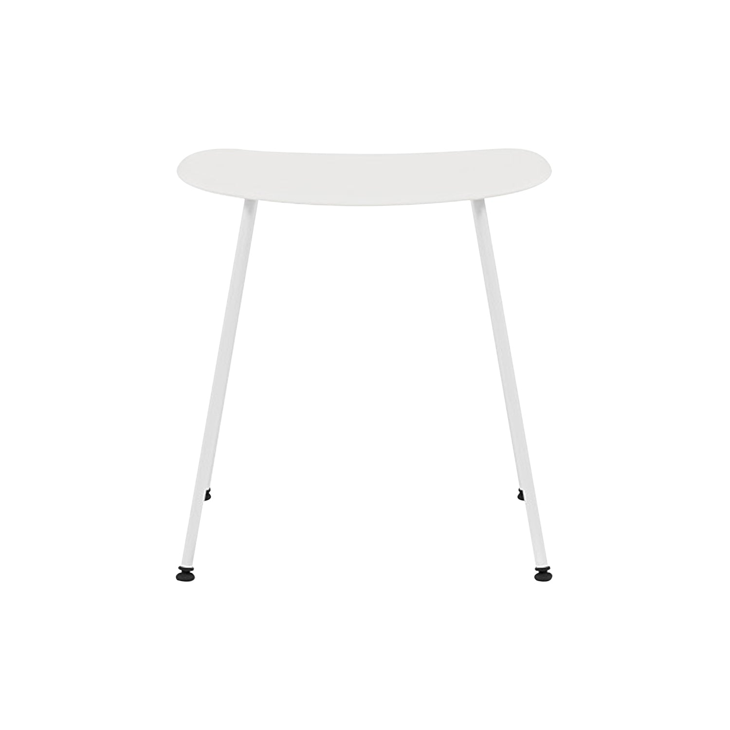 Fiber Stool: Tube Base: White + Natural White