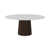 Container HPL Round Table: Extra Large + Bodhi Cover + White + Cinnamon