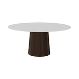 Container HPL Round Table: Extra Large + Bodhi Cover + White + Cinnamon