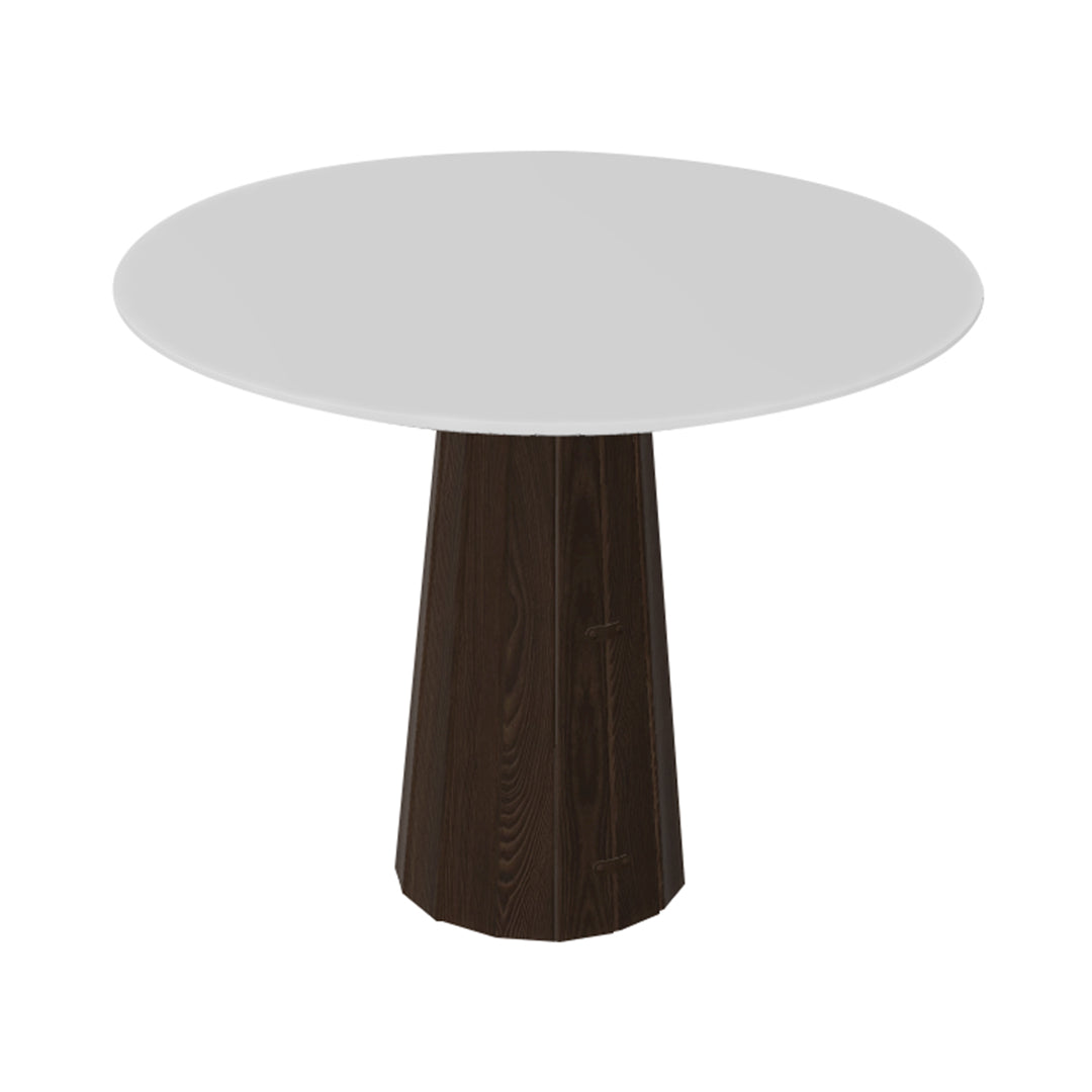 Container HPL Round Table: Small + Bodhi Cover + White + Cinnamon