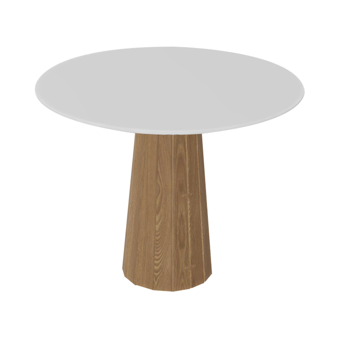 Container HPL Round Table: Small + Bodhi Cover + White + Natural Oil