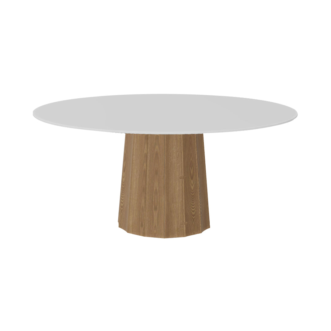 Container HPL Round Table: Extra Large + Bodhi Cover + White + Natural Oil