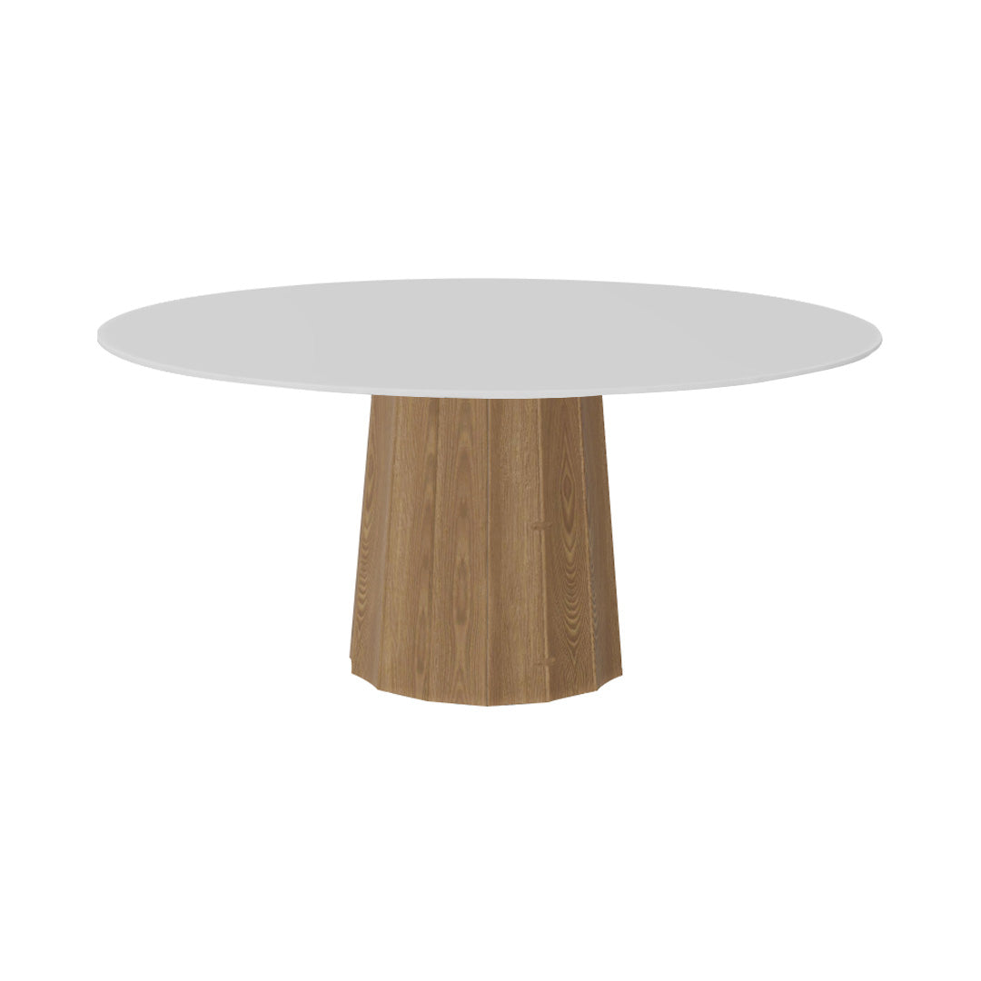 Container HPL Round Table: Extra Large + Bodhi Cover + White + Natural Oil