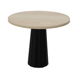 Container Round Table: Small + Bodhi Cover + White Wash Stained + Black
