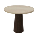 Container Round Table: Small + Bodhi Cover + White Wash Stained + Cinnamon