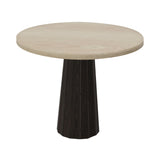 Container Round Table: Small + Bodhi Cover + White Wash Stained + Grey