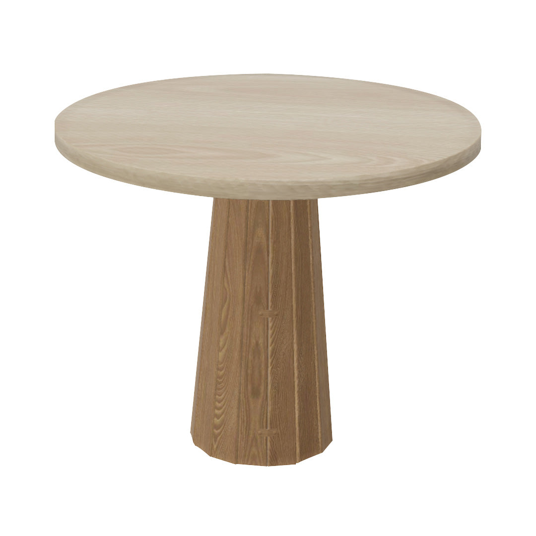 Container Round Table: Small + Bodhi Cover + White Wash Stained + Natural Oil