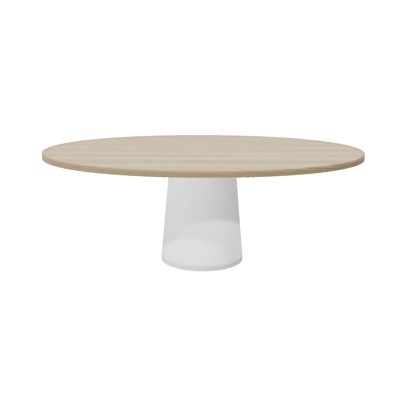 Container Oval Table: Small + Cable Feed + White Wash Stained + White