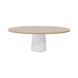 Container Oval Table: Small + Cable Feed + White Wash Stained + White