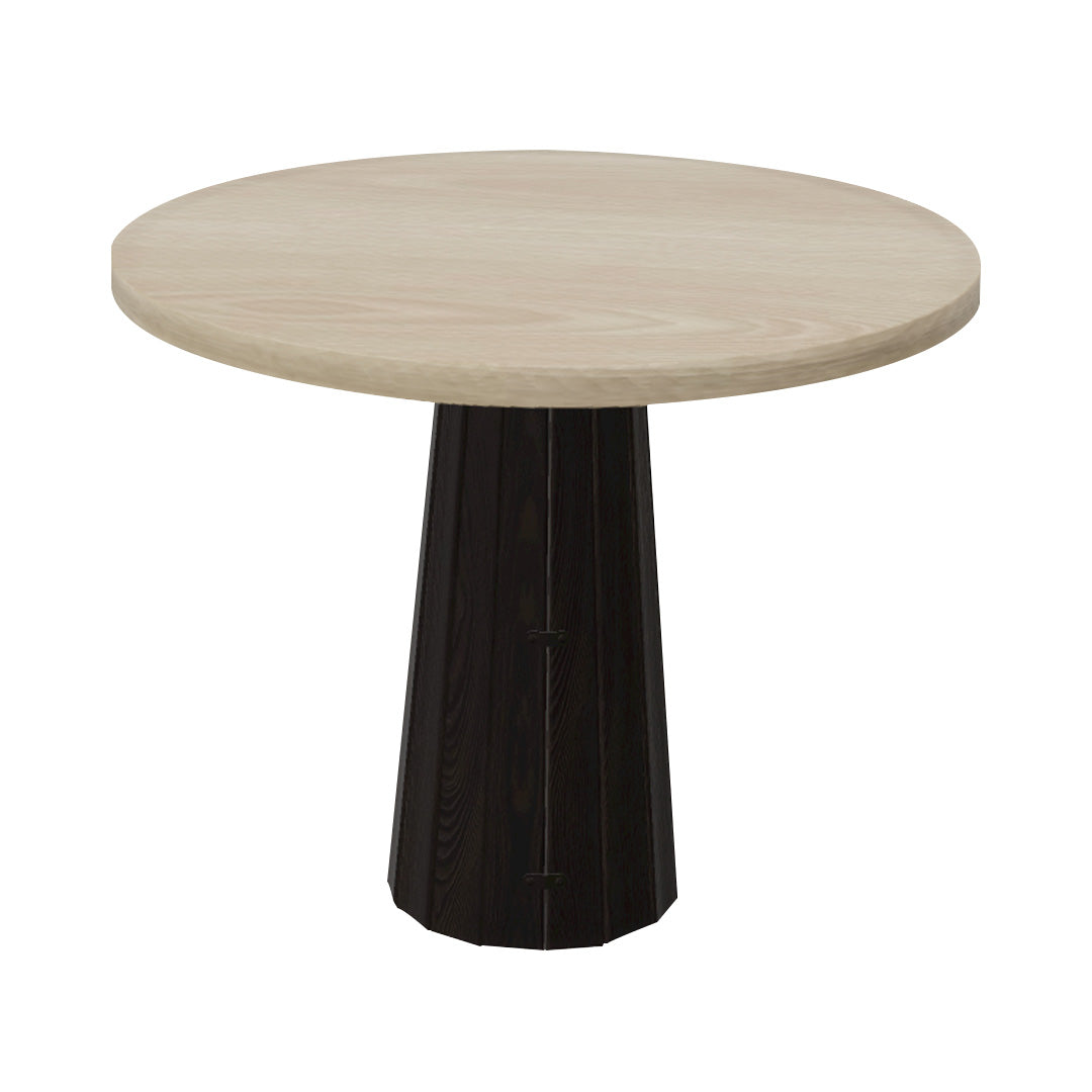 Container Round Table: Small + Bodhi Cover + White Wash Stained + Wenge