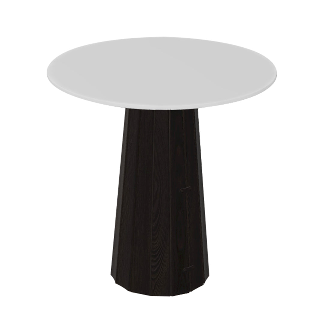 Container HPL Round Table: Extra Small + Bodhi Cover + White + Wenge