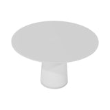 Container HPL Round Table: Medium + Cable Feed + White with Hole + White
