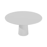 Container HPL Round Table: Large + Cable Feed + White with Hole + White