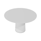 Container HPL Round Table: Extra Large + Cable Feed + White + White