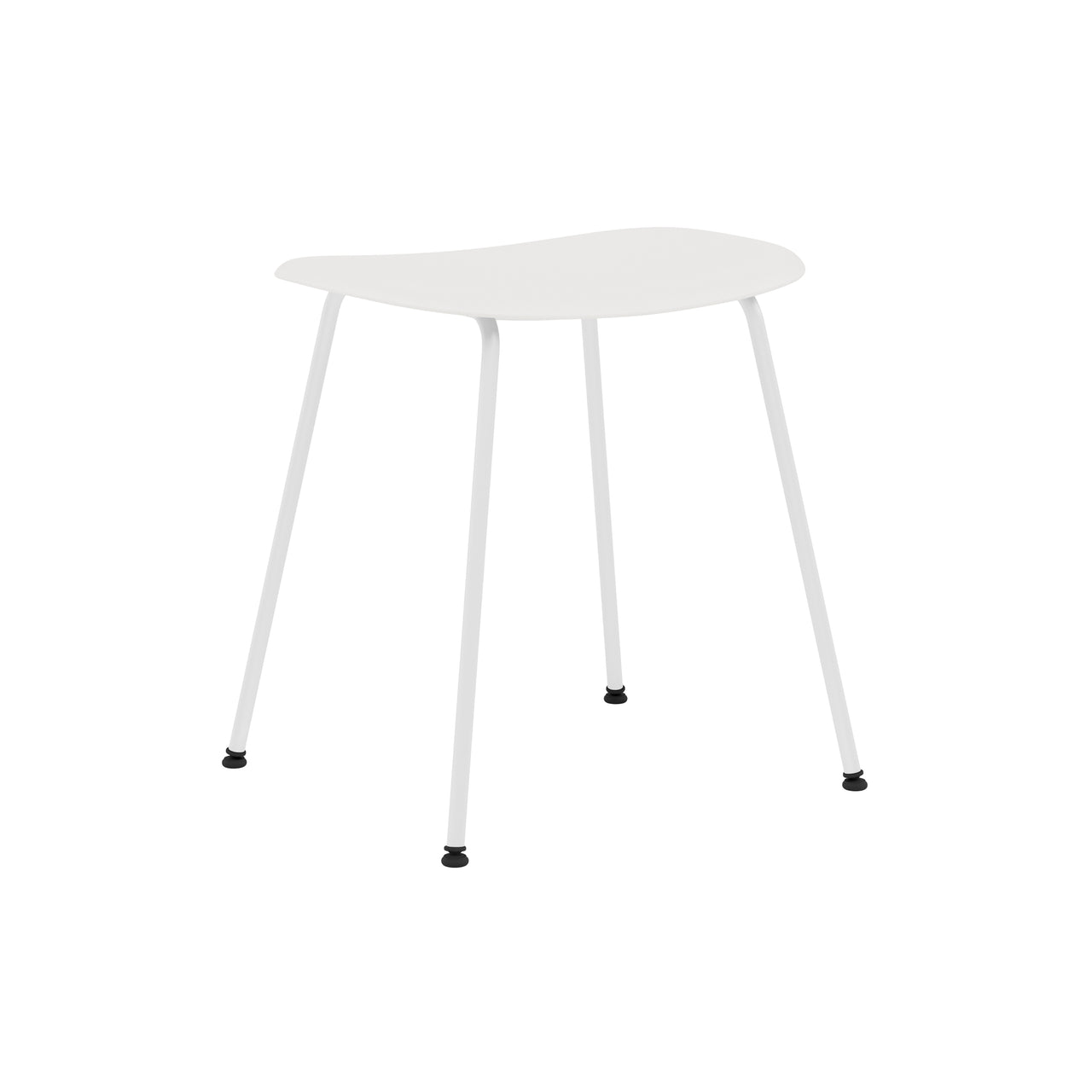 Fiber Stool: Tube Base + White + Natural White