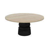 Container Round Table: Extra Large + New Antiques + White Wash Stained + Black