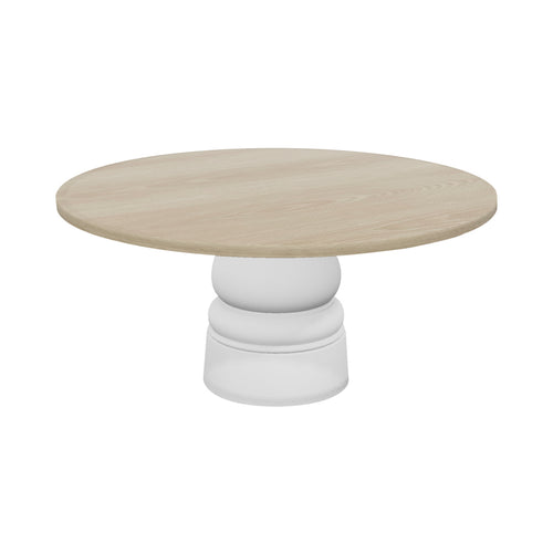 Container Round Table: Extra Large + New Antiques + White Wash Stained + White